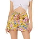 thumbnail image 1 of Pantalones cortos de playa mujer Amarillo-Floral Allegra K Alta cintura Lazo elástico S, 1 of 5