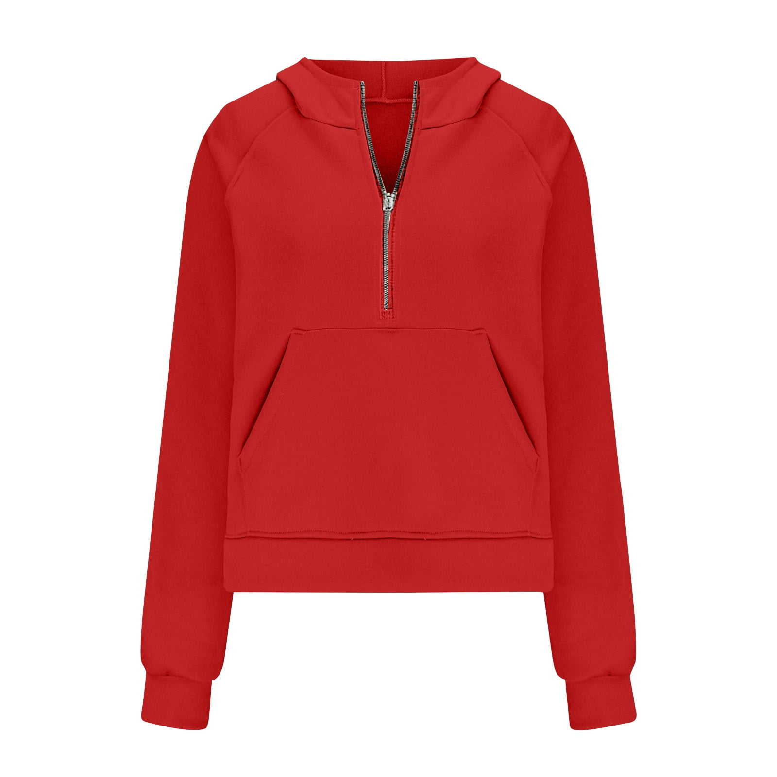 JWZUY Womens Sweatshirts Half Zip Cropped Pullover Fleece