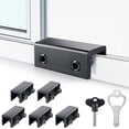 thumbnail image 3 of Cerraduras para ventanas, 6 juegos de cerraduras para ventanas corredizas con llave para puertas corredizas verticales y horizontales, fácil de instalar, ventana de seguridad ajustable (negr, 3 of 5