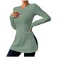 thumbnail image 2 of ICHUANYI Clearance Women's Fashion Solid Color Round Neck Long Sleeve Casual Top ICHUANYI "ICHUANYI", 2 of 7