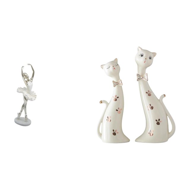 Figura artística moderna y creativa de una chica bailando con un gato, ideal para dormitorio, oficina, comedor, repisa de chimenea, mesa de centro, re