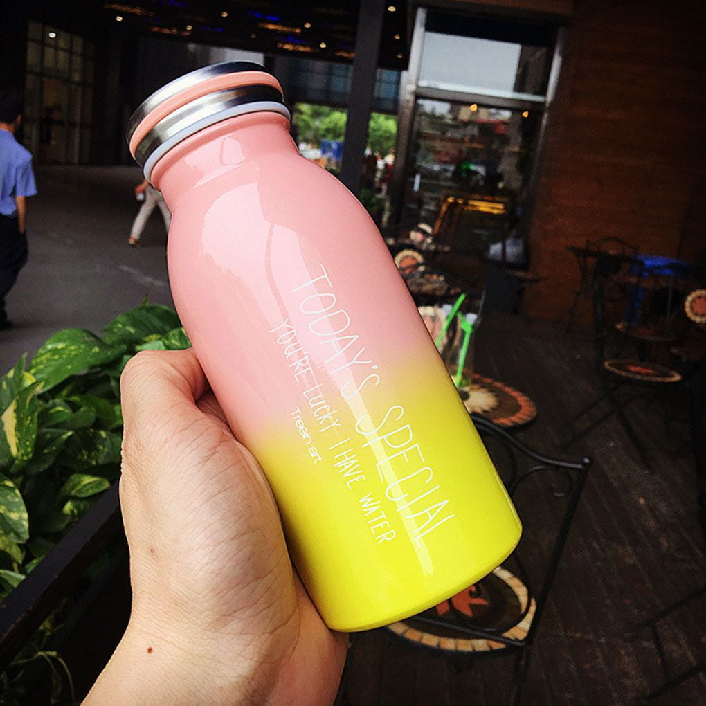 300ml Sports Water Bottle Insulated Cup Vacuum Flask Milk Bottle 12 Colors