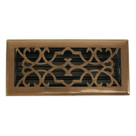 Solid Cast Brass Victorian 4" X 14" Floor Register In Antique Brass Finish Model #120F Ab