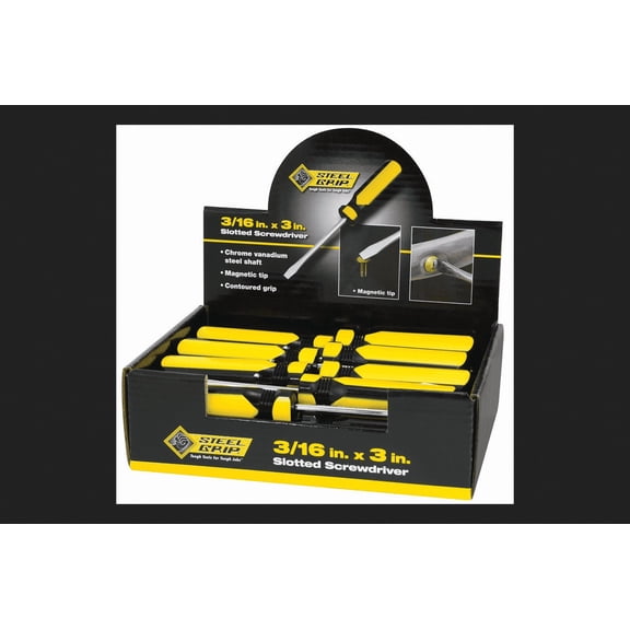 Steelgrip 2265338 Slotted Screwdriver Counter Top Display, 3/16"x3"