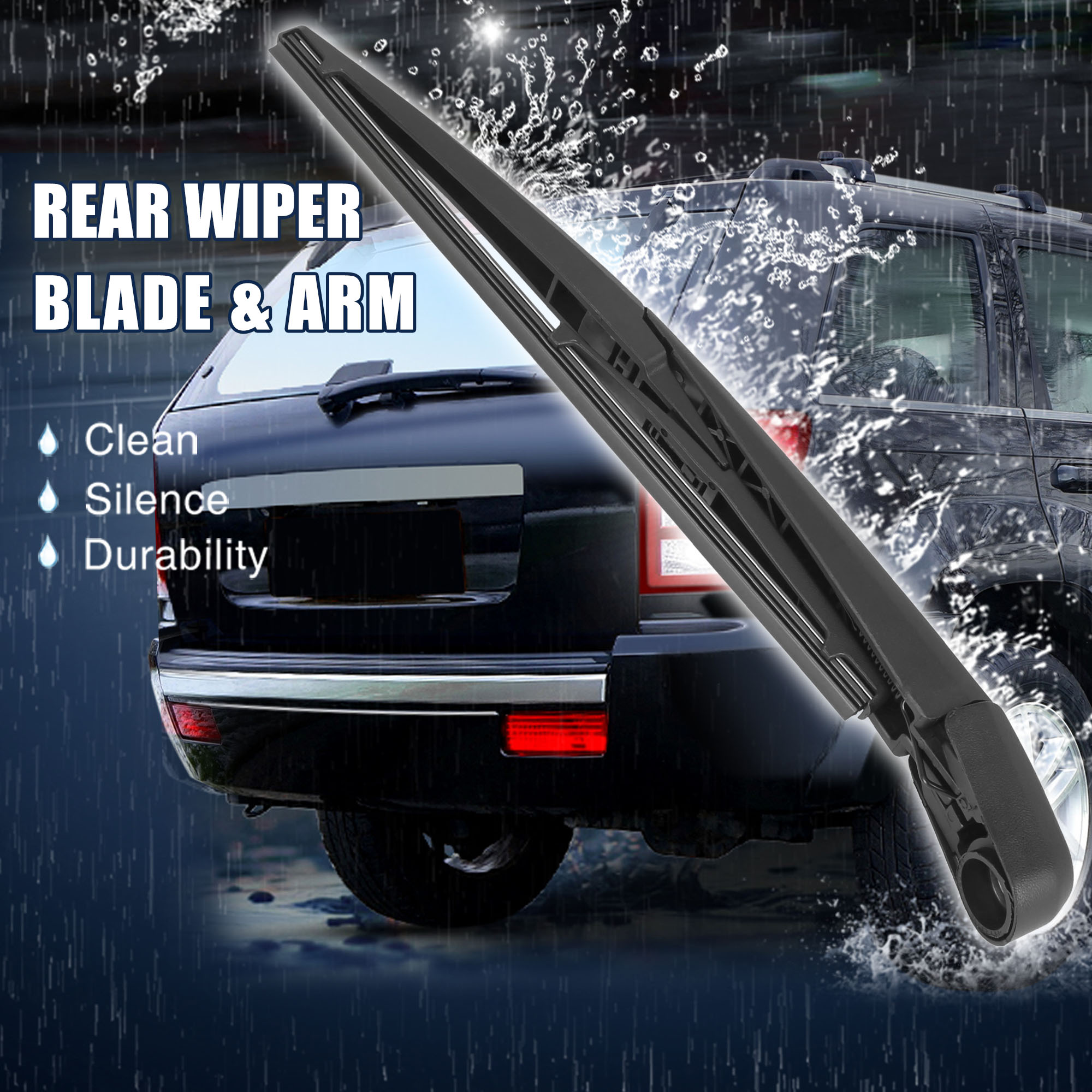 Car Vehicle Rear Windshield Wiper Blade Arm Set for Hyundai Accent RB 12-17 310mm 12''