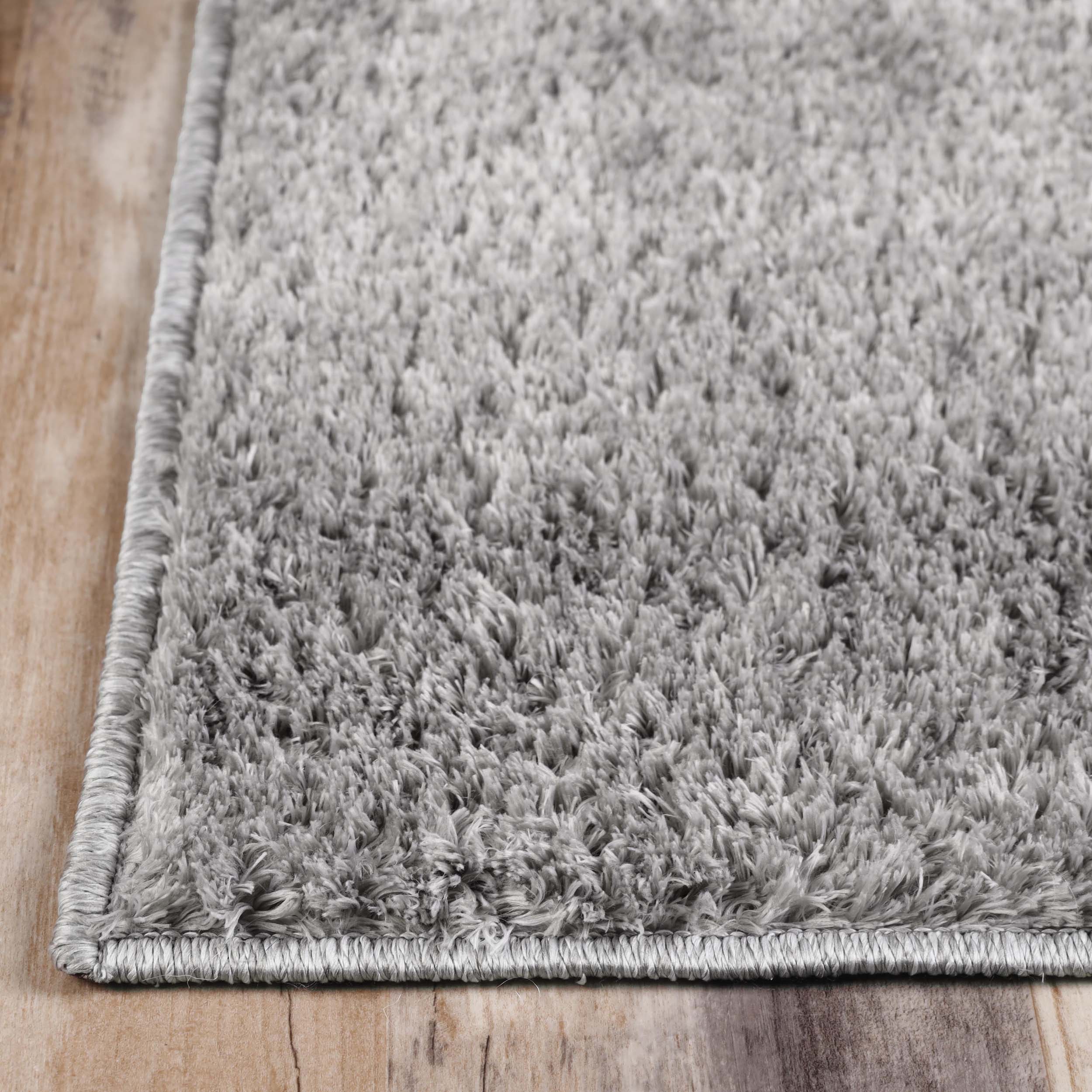 Superior California Shag Non-Slip Indoor Runner Area Rug, 2' 7" x 6', Silver