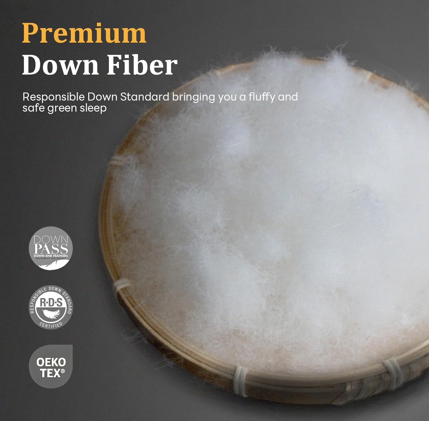 DOWNFORT Luxury High Fill Power Feather Down Comforter Twin Size, Fluffy Duvet Insert, Ultra Soft 100% Cotton Cover, All Season Hotel Comforter, 68"x90"