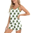 thumbnail image 4 of Babcutegg Womens Nightwear Lightweight Short Sleeve and Shorts Set Elastic Waist Comfortable and Breathable Graphic Summer Sleepwear for Women Green Size XL, 4 of 4