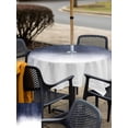thumbnail image 5 of Outdoor Tablecloths with Umbrella Hole & Zipper, Ombre Blue 60x60 Inch Square Tablecloths, Abstract Modern Geometric Gradient Waterproof Table Cloth, Patio/Pool/Picnic Table Covers, 5 of 8