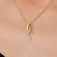 thumbnail image 3 of Gem Stone King 14K Yellow Gold Lab Grown Diamond Pendant Necklace for Women | 0.30 Cttw | Gemstone April Birthstone | Round 4MM | With 18 inch Chain, 3 of 6