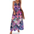 thumbnail image 1 of Vestido sin mangas con escamas de sirena con purpurina sintética y brillo rosa para mujer, vestido de noche para mujer, vestido morado, 1 of 7