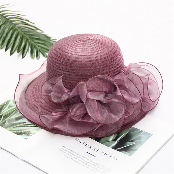 EDFBUYKRS La Hats for Women Baseball Cap Brown Party Wedding Tea Fascinator Women's Hat Bridal Baseball Caps