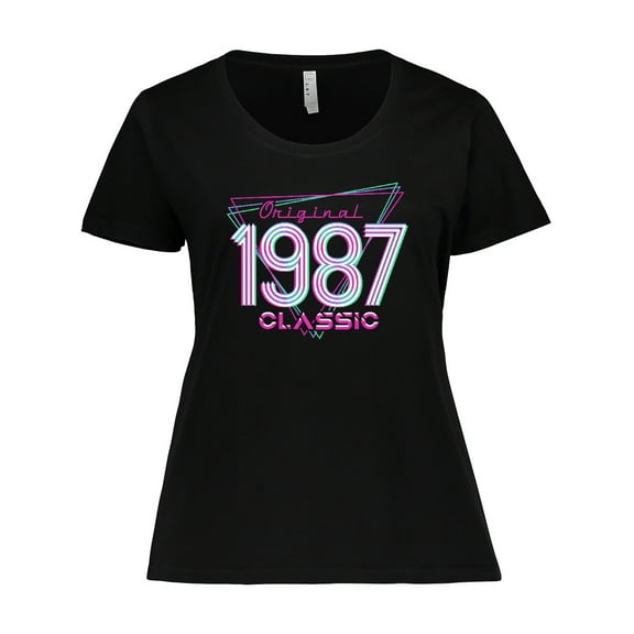 Inktastic Born In 1987 Throwback Birthday Women's Plus Size T-Shirt