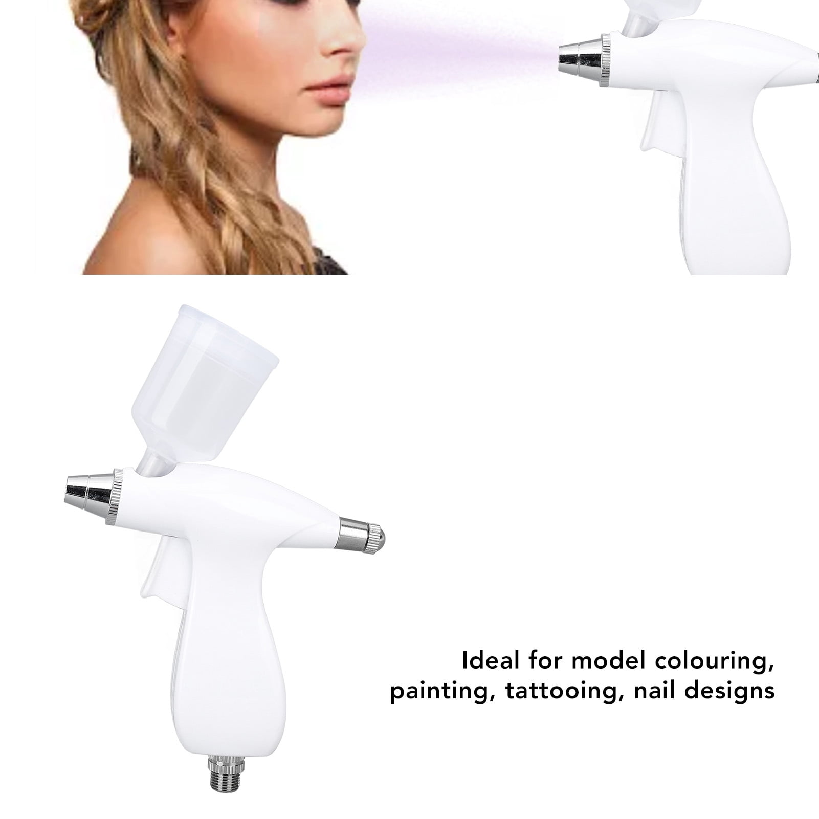 NFTIGB Mini Airbrush Head Painting Makeup Cake Decor Model Coloring Accessory Spraying Airbrush Head for Nail Art White Precision Tool 7.48 inches / 19 cm