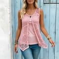 thumbnail image 2 of Glisme Shirts for Women Solid Color Sleeveless Crew Neck Tees Summer Lightweight Women Tops Size XL Red, 2 of 6