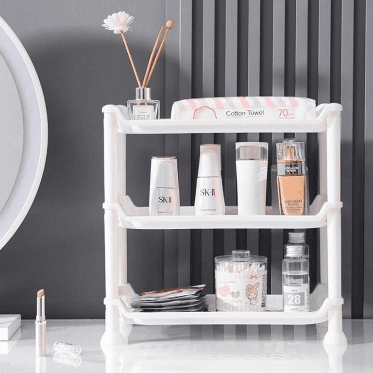Bathroom Countertop Organizer,Vanity Counter Skincare Shelf, ​Under Sink  Standing Rack Tray, Home Storage Holder For Lotion Makeup Cosmetics Perfume  Spice - yellow 