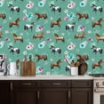 thumbnail image 2 of Western Peel and Stick Wallpaper Elegant Horses Floral Green Wall Mural 17.7in x 9.8ft Self Adhesive Removable Wall Paper Renter Friendly Wallpaper for Nursery Bedroom Cabinets, 2 of 8
