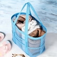 thumbnail image 5 of Beach Mesh Tote Bag, Breathable Large Capacity Summer&nbsp;Bag, Multi-Pocket Sand-Free Shoulder Bag for Women Pool Beach Vacation Essentials, AKLJWH, #03 Sky Blue, 5 of 6