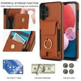 thumbnail image 3 of SaniMore for Samsung Galaxy A13 Case with Metal Rotating Ring Kickstand RFID Blocking Card Slots PU Leather Anti-scractch Wear-resitant Shockproof Wallet Cover for Samsung A13, Brown, 3 of 9