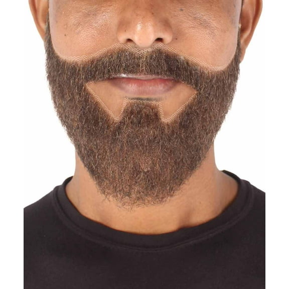 HPO| Adult Men's Synthetic Hair Black Beard| Facial Hair for Cosplay| Multiple Color Options