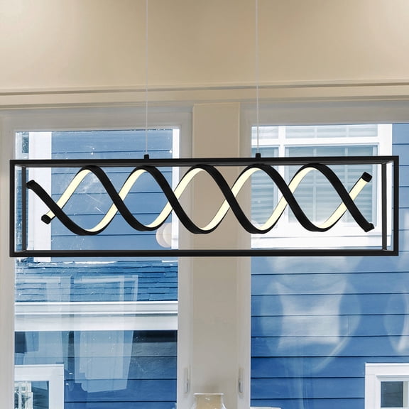 Luxury Minimalist Chandelier, Matte Black, UQL4450