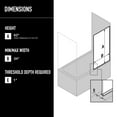 thumbnail image 3 of VIGO Zenith 34 in. W x 62 in. H Frameless Fixed Tub Screen Door in Matte Black with 3/8 in. (10mm) Fluted Glass, 3 of 10