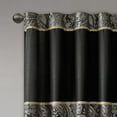 thumbnail image 3 of Madison Park Paisley 50"x95" Aubrey 2-Piece Jacquard Curtain Panel Pair for Adult Indoor Living Room in Black, 3 of 5