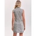 thumbnail image 4 of DARING DIVA Women's Sleeveless Collared Button Down Short Jean Dress M Gray, 4 of 7