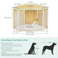 thumbnail image 3 of Dextrus Corner Dog Crate Furniture 43.7-Inch Wooden Kennel with Metal Mesh, Multi-Functional End Table, Indoor Dog House, Walnut, 3 of 6