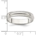 thumbnail image 2 of Bague en Argent Sterling 925 4mm Demi-Rond Milgrain Taille 11 Mariage Classique, 2 of 6