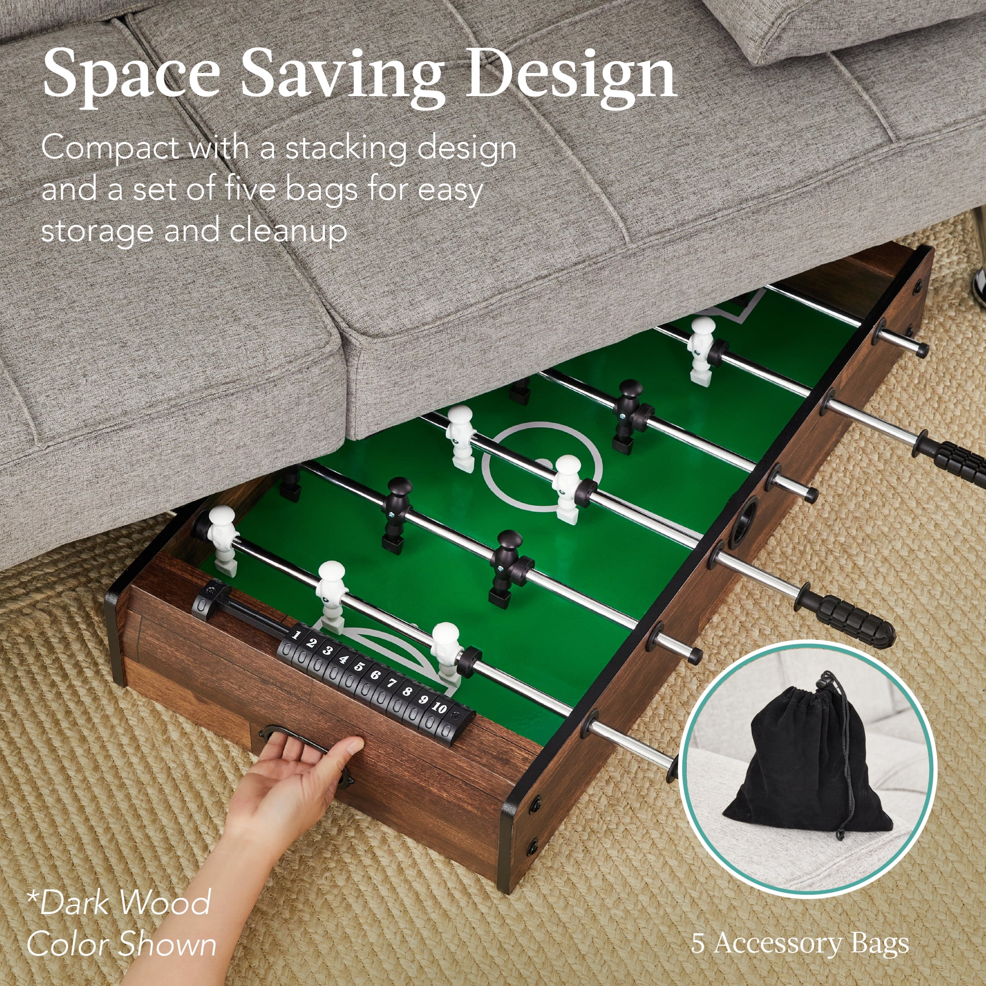 Best Choice Products 11-in-1 Kids Combo Game Set w/ Ping Pong, Foosball, Air Hockey, 5 Accessory Bags - Light Wood