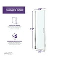 thumbnail image 6 of ANZZI Glass Shower Door Lancer Series Frameless Semi-Hinged 72 in. H x 23.4 in. W Polished Chrome, 6 of 11