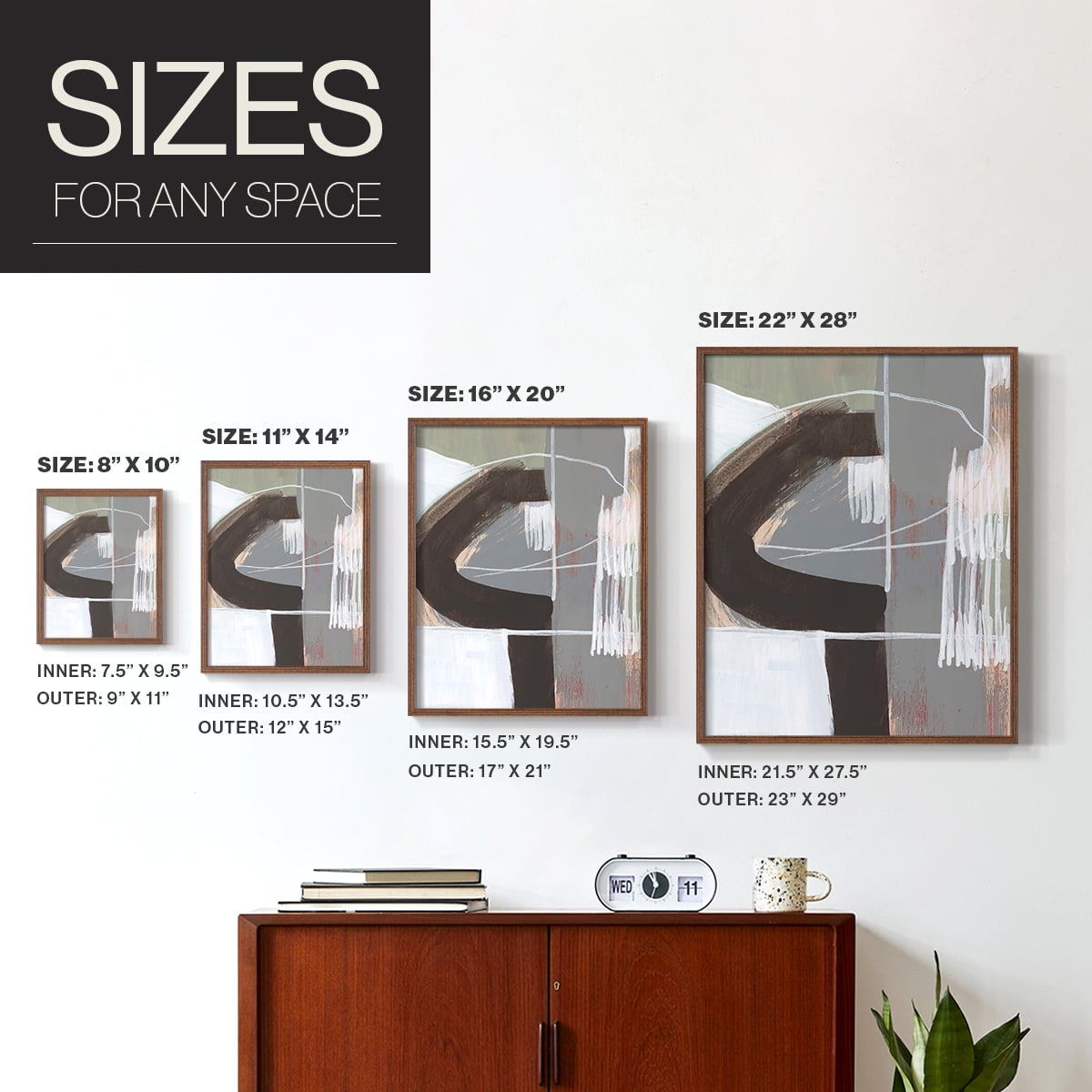 Arching Neutrals IV in Paper Solid Wood 11 x 14 Framed Print