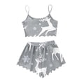 thumbnail image 5 of Womens Pajama Shorts – Summer Strappy Pajamas Set Women's Christmas Reindeer Print Sleeveless Top & Shorts Sleepwear Set 2 Piece Loungewear Pajamas, 5 of 5