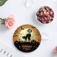 thumbnail image 4 of FMSHPON Happy Halloween Cary Cat in Gothic Forest at Night with Bat Flying Set of 8 Round Coaster for Drinks, Absorbent Ceramic Stone Coasters Cup Mat with Cork Base for Coffee Table Bar Decor, 4 of 6
