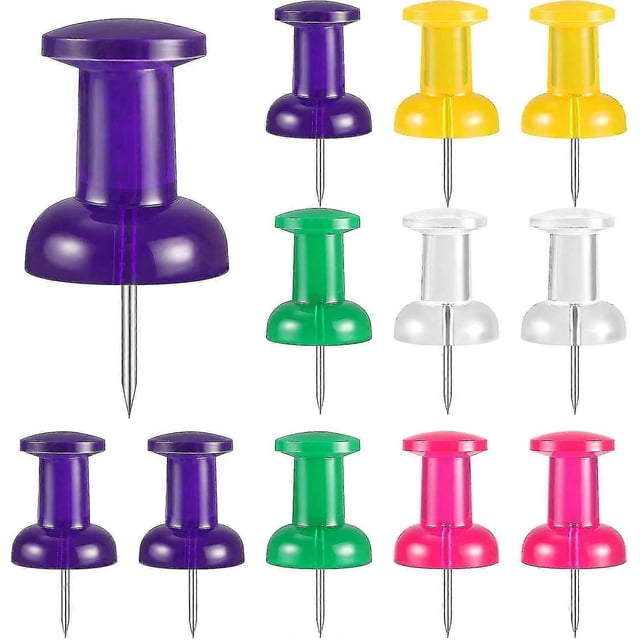 Jumbo Push Pins 40 Pack, Colorful Thumb Tacks for Cork Board, Bulletin Board, Office, Home