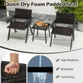 thumbnail image 2 of GVN Backyard Furniture Sets,Outdoor Furniture Sets,3 Pieces Patio PE Wicker Bistro Set with Quick-Drying Foam-Black, 2 of 6