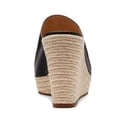 thumbnail image 4 of FSJ Women Simple Round Open Toe Platform Wedge Heel Espadrille Slip On Sandal Summer Casual Mules Outdoor Dressy Shoes Size 9 Black, 4 of 4