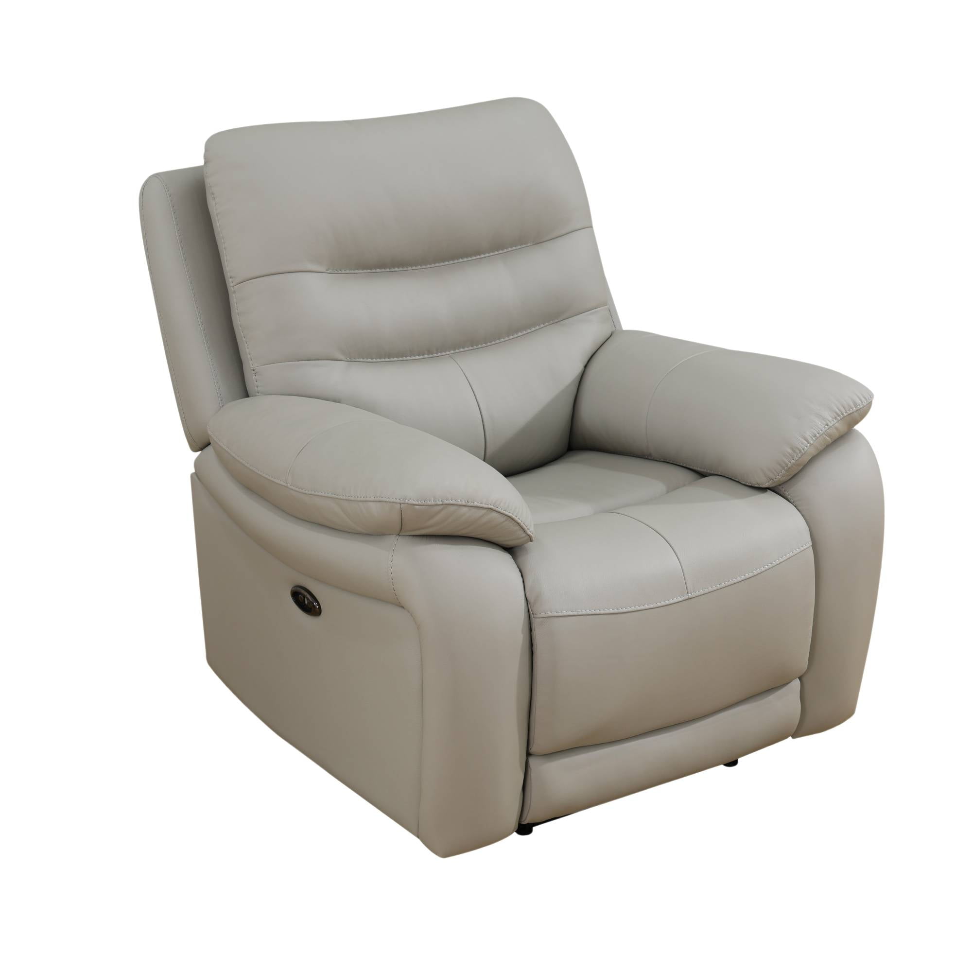 Genuine Leather Power Recliner Chairs for Adults Electric Power Recliner Sofa Chair for Living Room , Grey