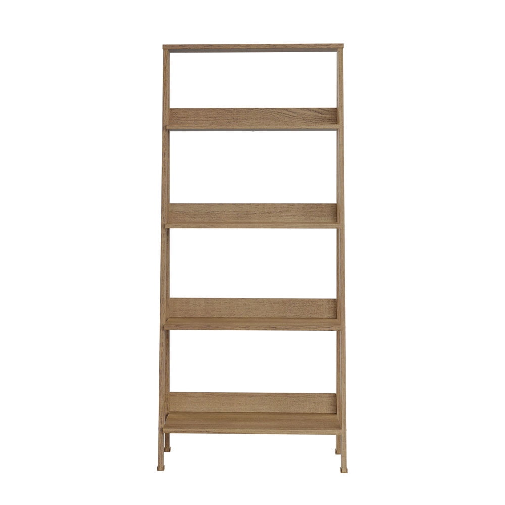 Madesa Modern 5-Tier Ladder Shelf Pantry Storage Space 24 Inch Wooden Free Standing Bookshelf Utility Shelves for Home Office Study Room and Kitchen  - Rustic