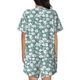 thumbnail image 3 of Naloa Floral Women's Short-Sleeved Pajama Set, Loungewear, Summer pajamas, Breathable Cozy - 4X-Large, 3 of 9