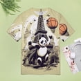 thumbnail image 4 of Funny Cute Panda Women's Short Sleeve Tops Casual Blouses T Shirt, 4 of 6