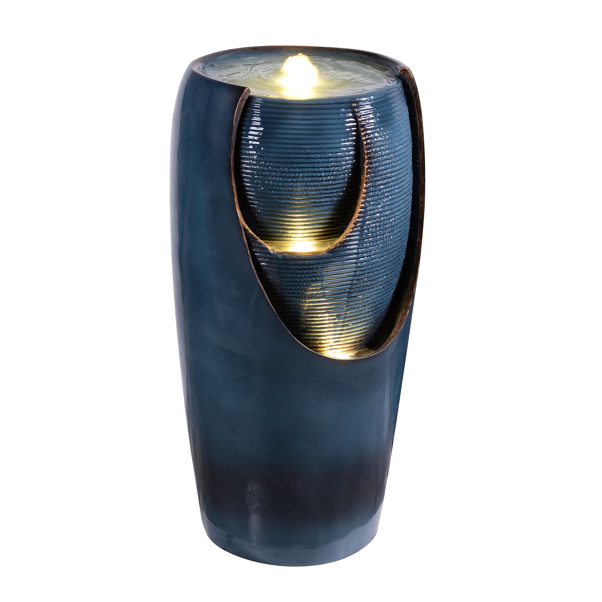 28.5" Bubbling Water Fountain W/LEDs Indoor/Outdoor Use