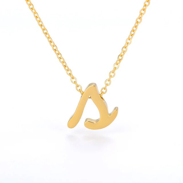 Collar con letra inicial pequeña Vintage para mujer, collar con letra inglesa antigua de acero inoxidable, joyería gótica de cumpleaños, regalo para mujer