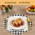 thumbnail image 4 of Sunflowers Round 15 Inch Placemats Set of 6, Yellow Floral Botanical Black White Plaid Farmhouse HeatResistant Non Slip Place Mats for Dining Table, Wipeable Kitchen Table Mats for Housewarming, 4 of 9