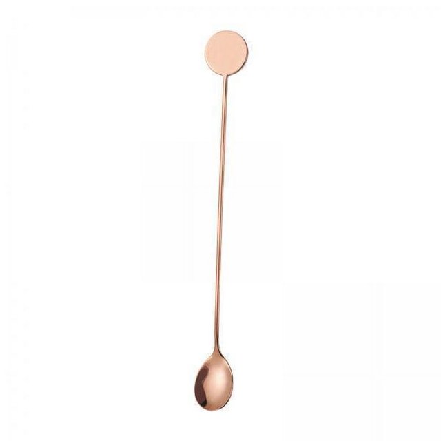 Cuchara mezcladora,Cucharas mezcladoras para bebidas,café,bar y cócteles,Agitadores de mezcla retorcidos Cuchara Tenedor Punta Coctelera,Varilla agitadora de cocina redonda con mango