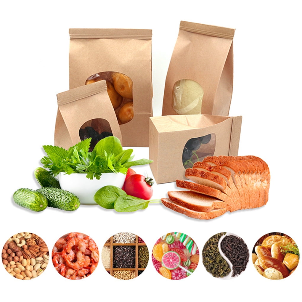 Bakery Paper Bags With Window Self ahesive Food Storage Bags - Temu