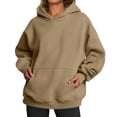 thumbnail image 7 of Lumtrix Women's Oversized Hoodie Spring Fall Long Sleeve Sweatshirt with Pocket Drop Shoulder,Casual Daily & Light Workouts Pullovers Camel L, 7 of 7