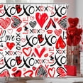 thumbnail image 4 of Valentines Day Shower Curtain, Romantic Love Heart Valentine''s Day Shower Curtain Set, Valentines Day Lovers Bathroom Accessories 72"X72" with Hooks Fabric Spring Holiday Bathtub Curtain, 4 of 6
