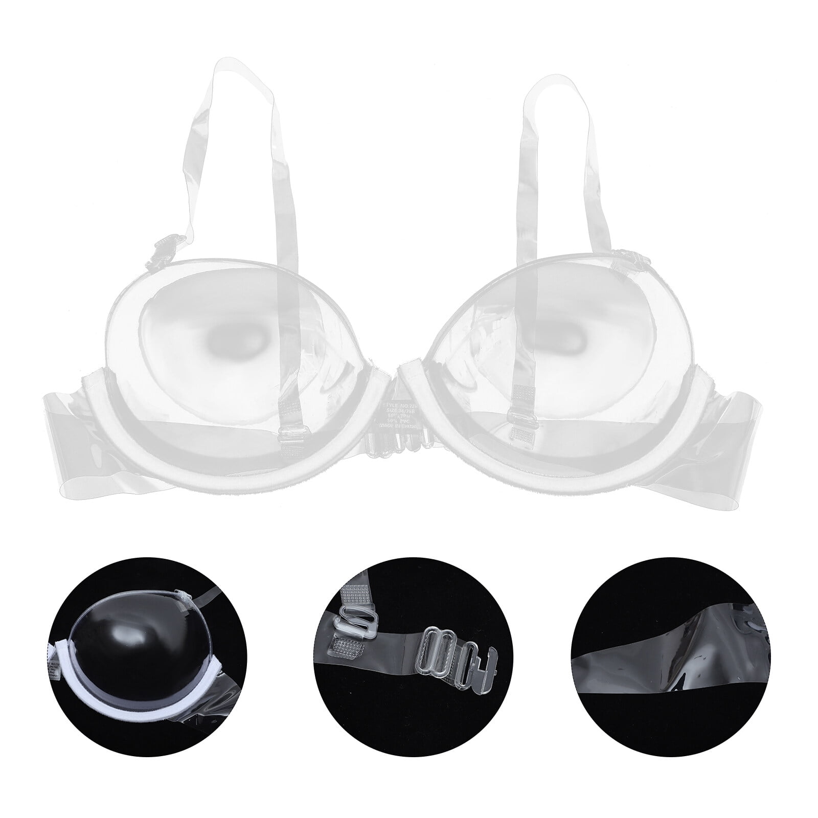 Hemoton Invisible Transparent Ultra-fine Shoulder Strap Plastic Bra  Disposable Underwear Bra (36)